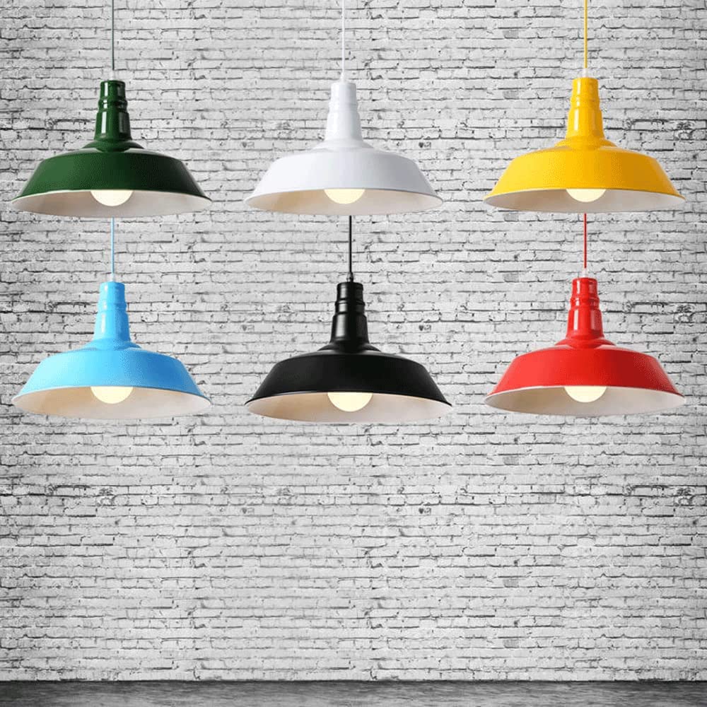 Retro styl industrialny metalowy żyrandol, kreatywny i kolorowy klosz, oprawy sufitowe, podtynkowe zawieszenie E27 z pojedynczą głowicą, dekoracyjna lampa wisząca do wnętrz