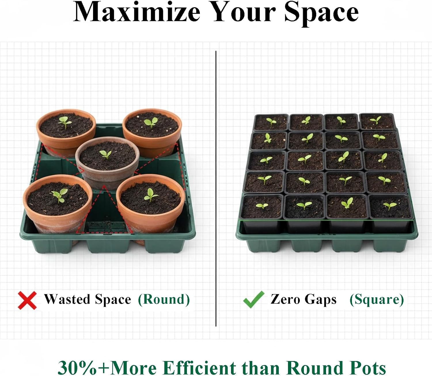 25 Packs Square Nursery Pots for Plants 4 Inch Succulent Plant Pots Set Plastic Seedling Starting Pots with Drainage Holes Nursery Pots Variety Pack Flower pots Planter Seed Starter, Black - Image 5