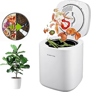 Compostador de residuos de alimentos, contenedor de abono para encimera de interior, color blanco