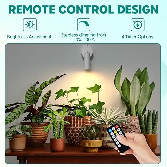 5W LED Spot Lights Indoor Plant Uplighters with Timer and Remote,2 Pack