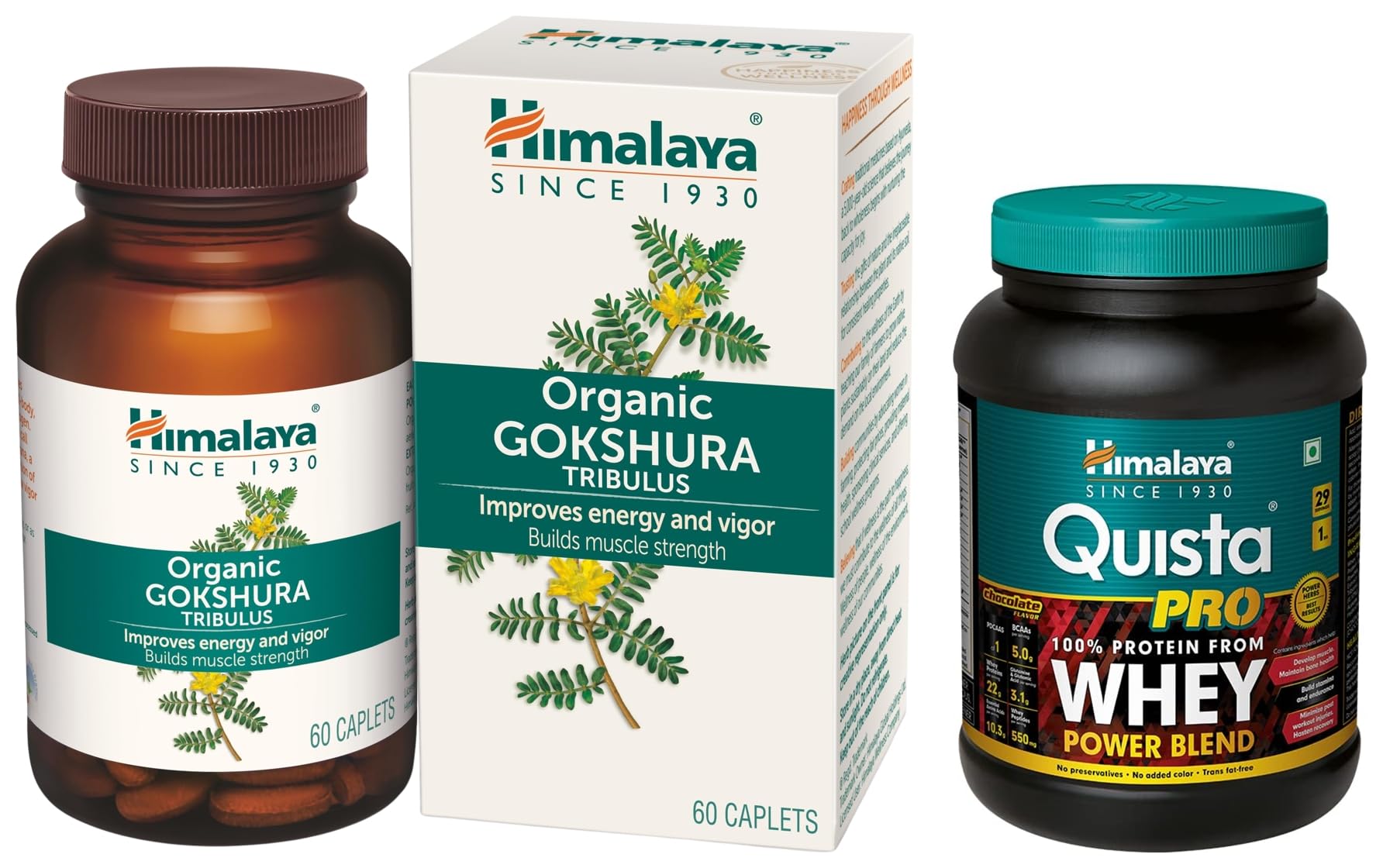 Himalaya Quista Pro Advanced Whey Protein Powder - 1kg (Chocolate) and Himalaya Organic Gokshura 60’s Pack Combo(Extra strength) | Build Muscles with Vigor and Stamina (B0CY4VVZHT) Amazon Price History, Amazon Price Tracker