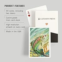 Vista 3 de Lantern Press Oregon, Fishing, Underwater Trout, 52 Playing Cards for Adults, Poker Size Card Deck