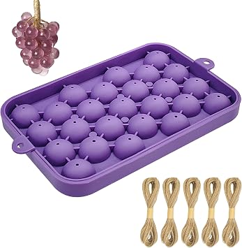 huoflame Grape Silicone Soap Mold Kit with 100m Jute Twine & Tweezers DIY Handmade Grape Soap Making Mold, Reusable Silicone Mold Set for Crafts, Gifts & Creative Soap Projects