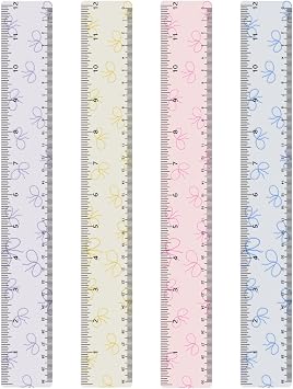 BAYTORY 4Pcs Transparent Acrylic Ruler 12 Inch, Plastic Straight Rulers