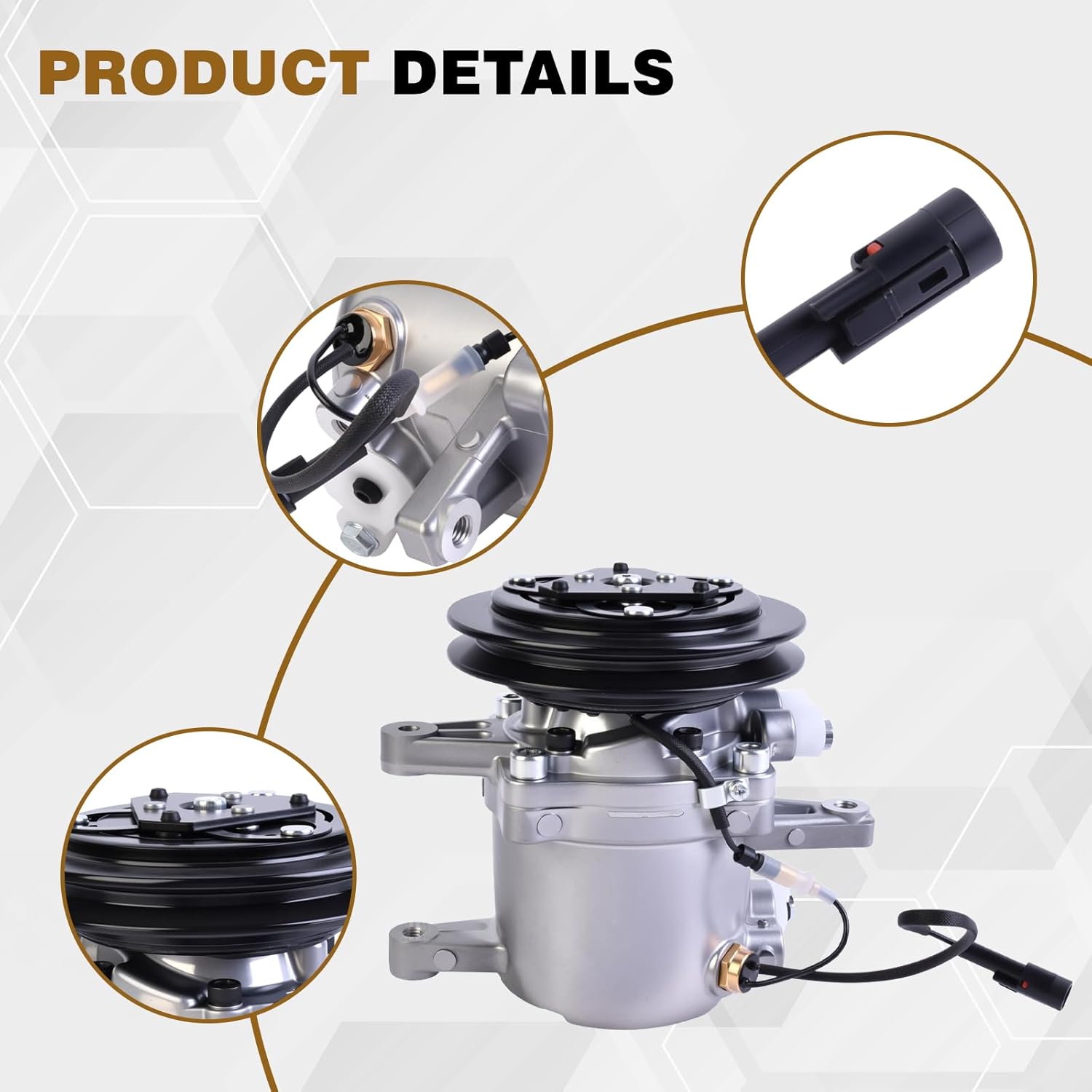 RD451-93900 AC Compressor Compatible with Kubota Tractor M5040 M6040 M7040 M8540 M9540 M9960 Wheel Loaders R530 R630 Excavator KX040-4 KX057-4 KX080-3T KX080-4 Replace 3C581-97590 3C581-50060
