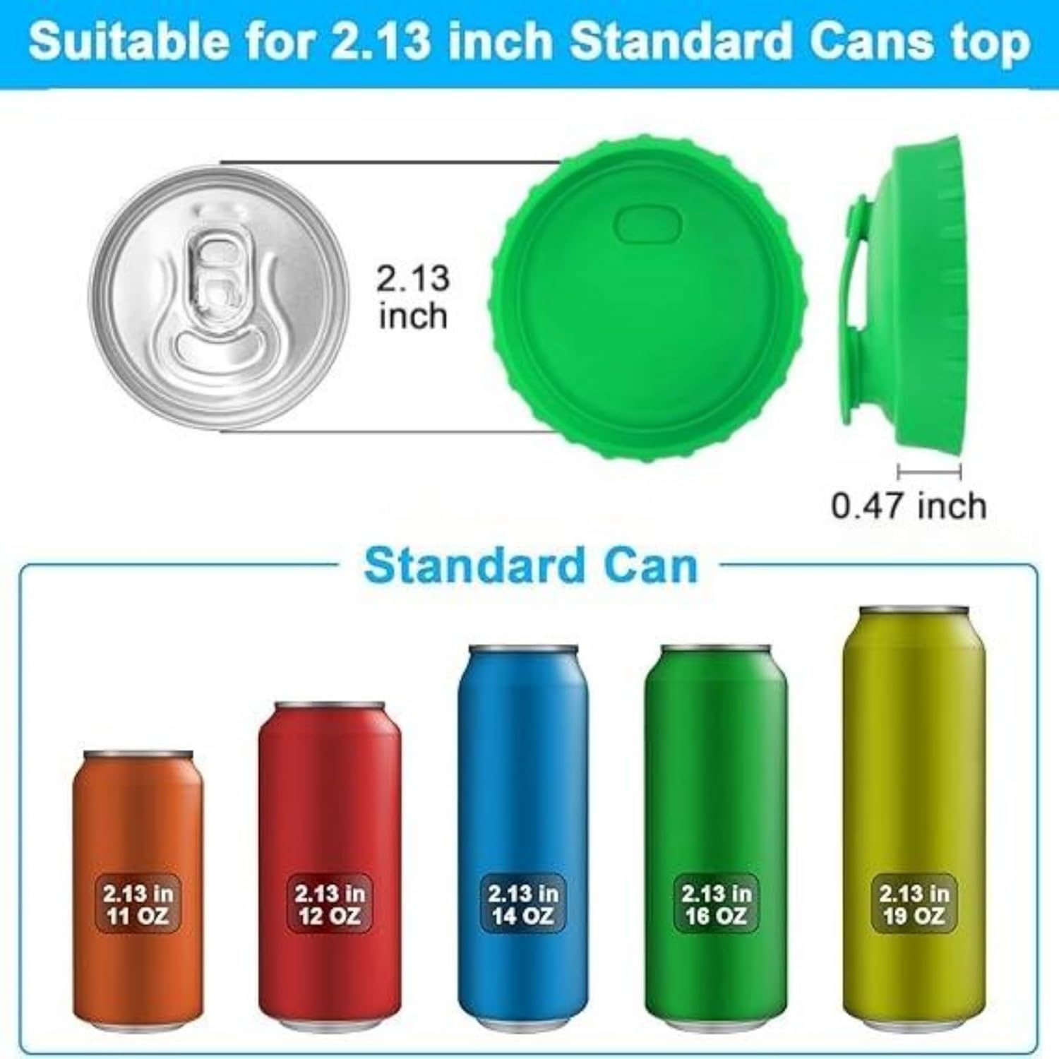 6PCS Silicone Soda Can Lids,Can Covers for Soda, Pop Can Covers with Resealable Nozzle,Stopper and Protector for Beer, Beverage, Juice, Coke, Fits Standard Cans, 6PCS
