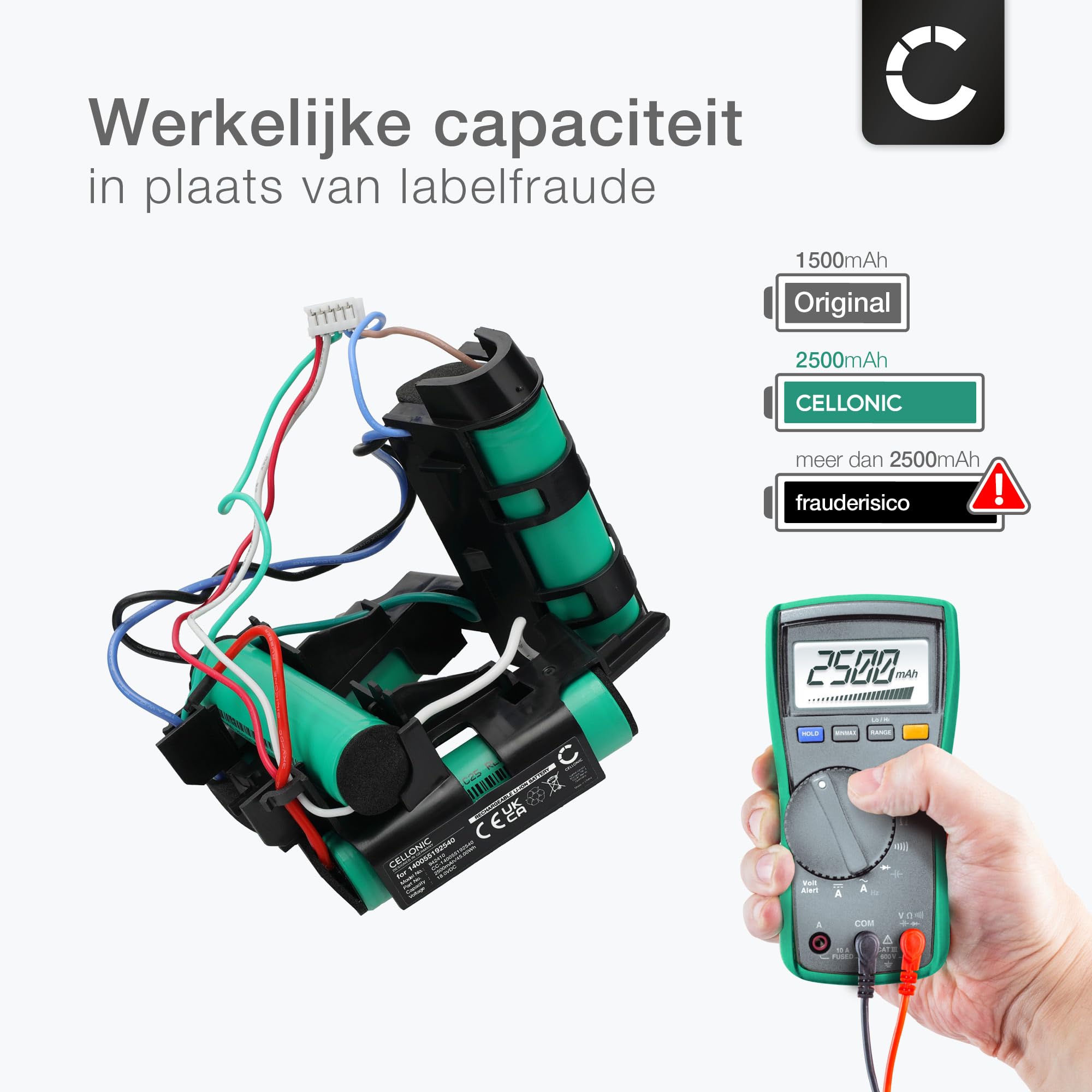 CELLONIC, Bateria do odkurzacza kompatybilna z Electrolux Ergorapido Plus, 140127175473 (18 V, 2500 mAh)
