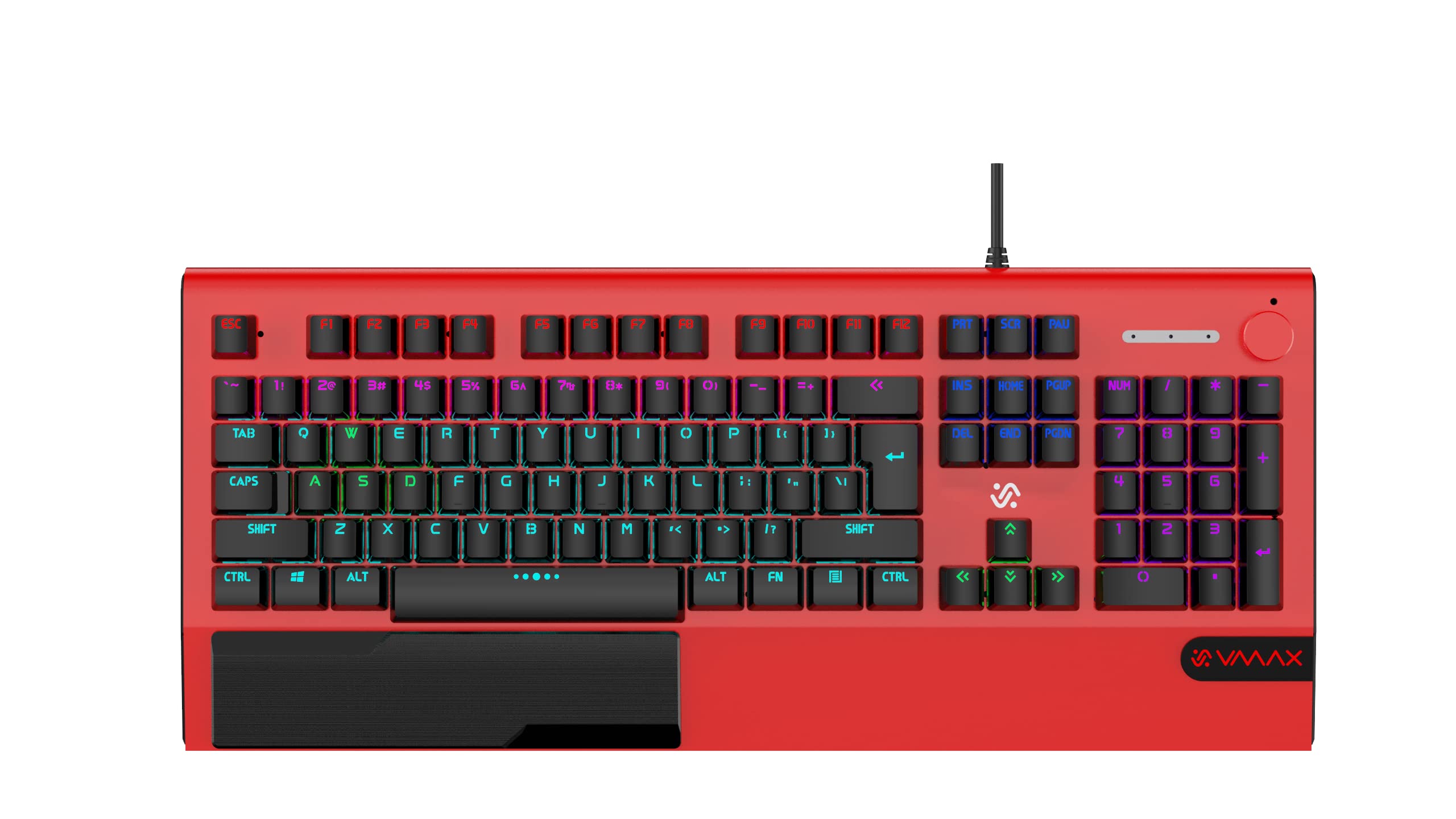 Buy VMAX Professional Mechanical Gaming Keyboard ENG & ARB Keypad Brushed Metal Panel Blue