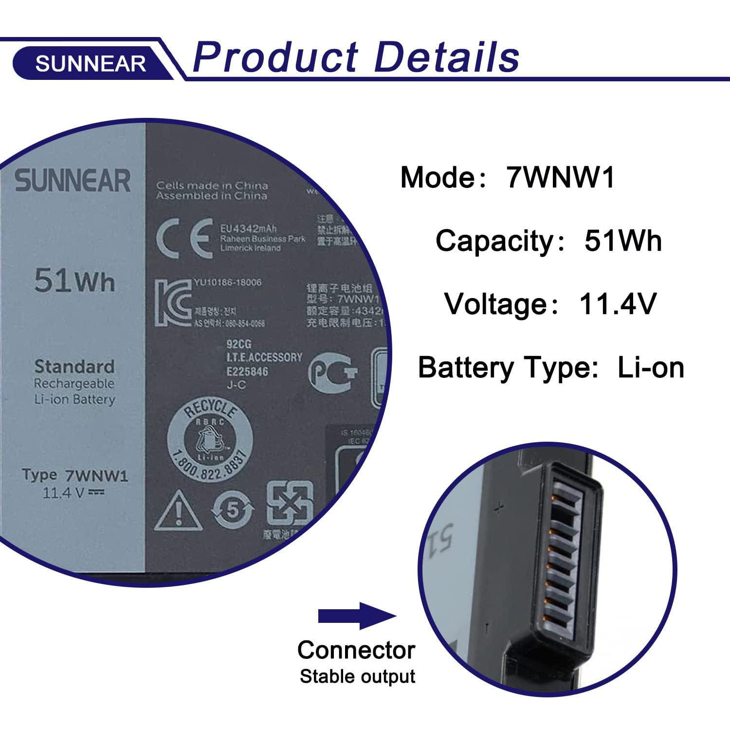 Amazon.com: 7WNW1 Laptop Battery Replacement for Dell Latitude