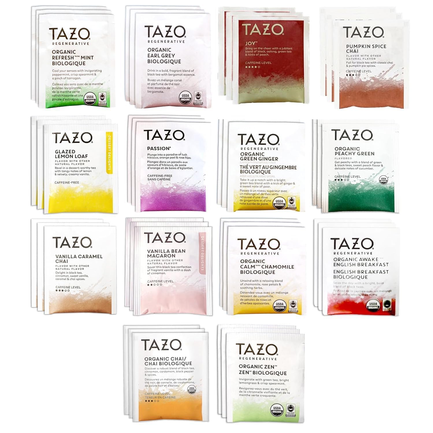 Tea Bags Sampler Assortment Variety Pack Gift Box (42 Count) 14 Different Flavors Gifts for Her Him Women Men Tea Lovers Couples Family Friends Coworker