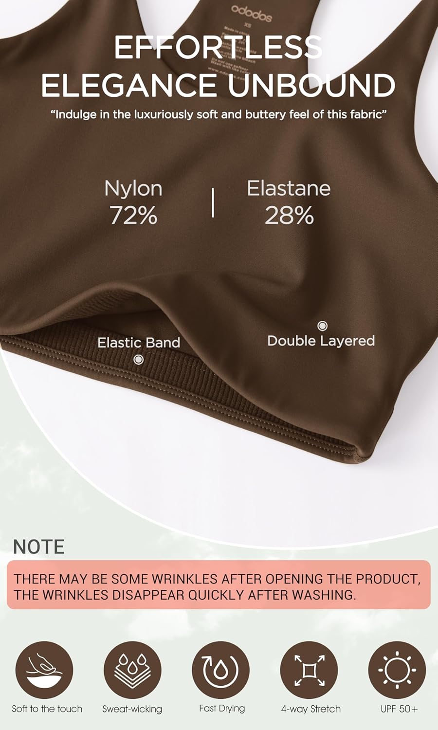 ODODOS Halter Sports Bra for Women Non Padded Strappy Cropped Tops Workout Yoga Crop - Image 6