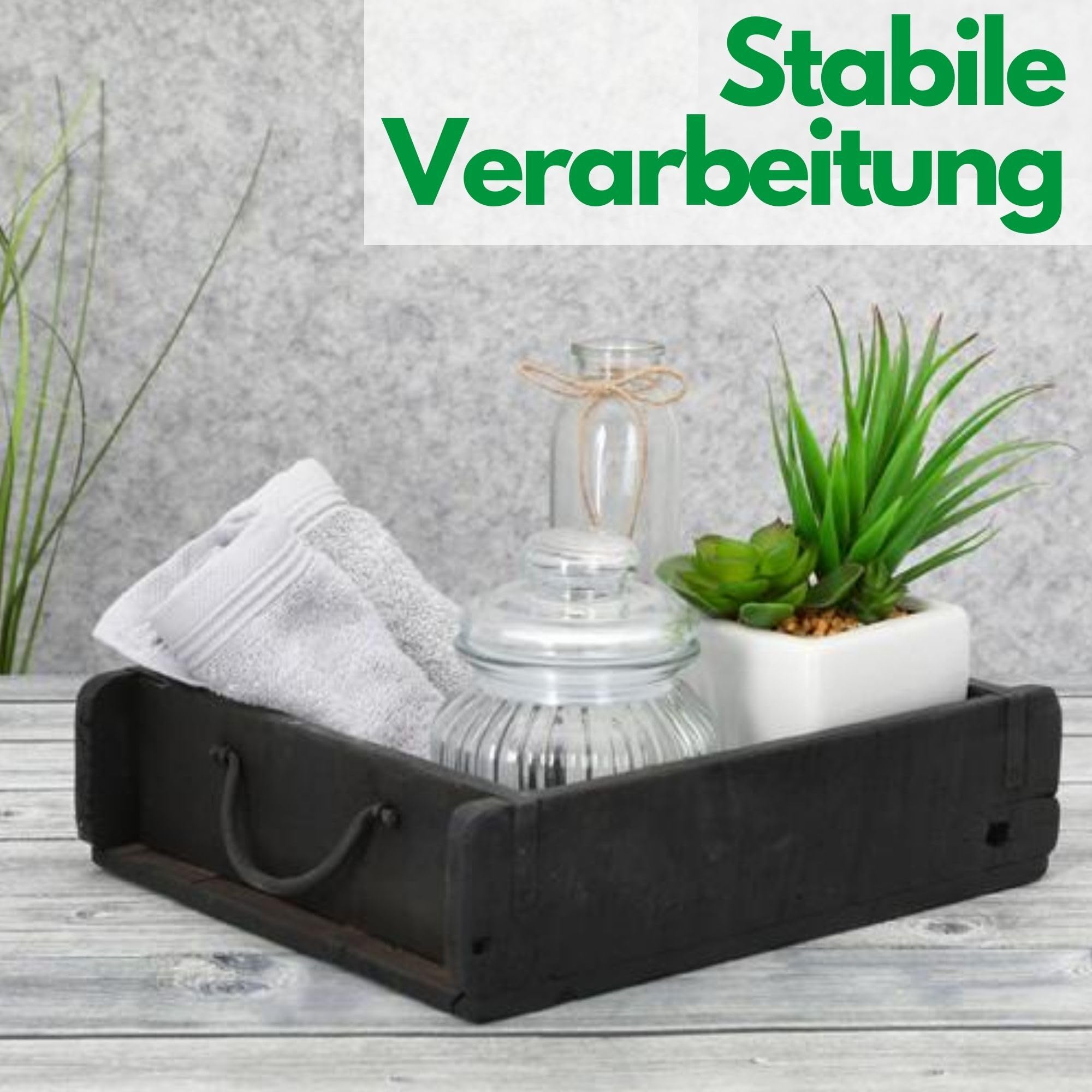 Novaliv 6X Holzkiste Vintage Schwarz 30 x 25 x 8 cm Alte Ziegelform Holz Groß Allzweckkiste aus recyceltem Altholz Jede Form EIN Unikat ? Vintage Kiste Deko
