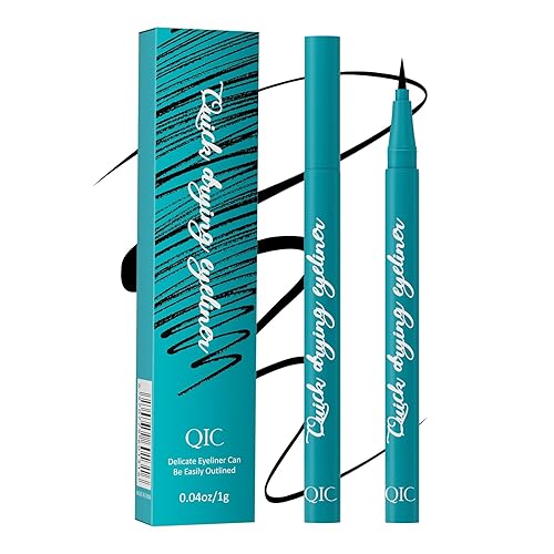 QIC Delineador de ojos lápiz delineador de ojos, negro, impermeable y a prueba de manchas, delineador líquido para mujeres y niñas, mate, de larga