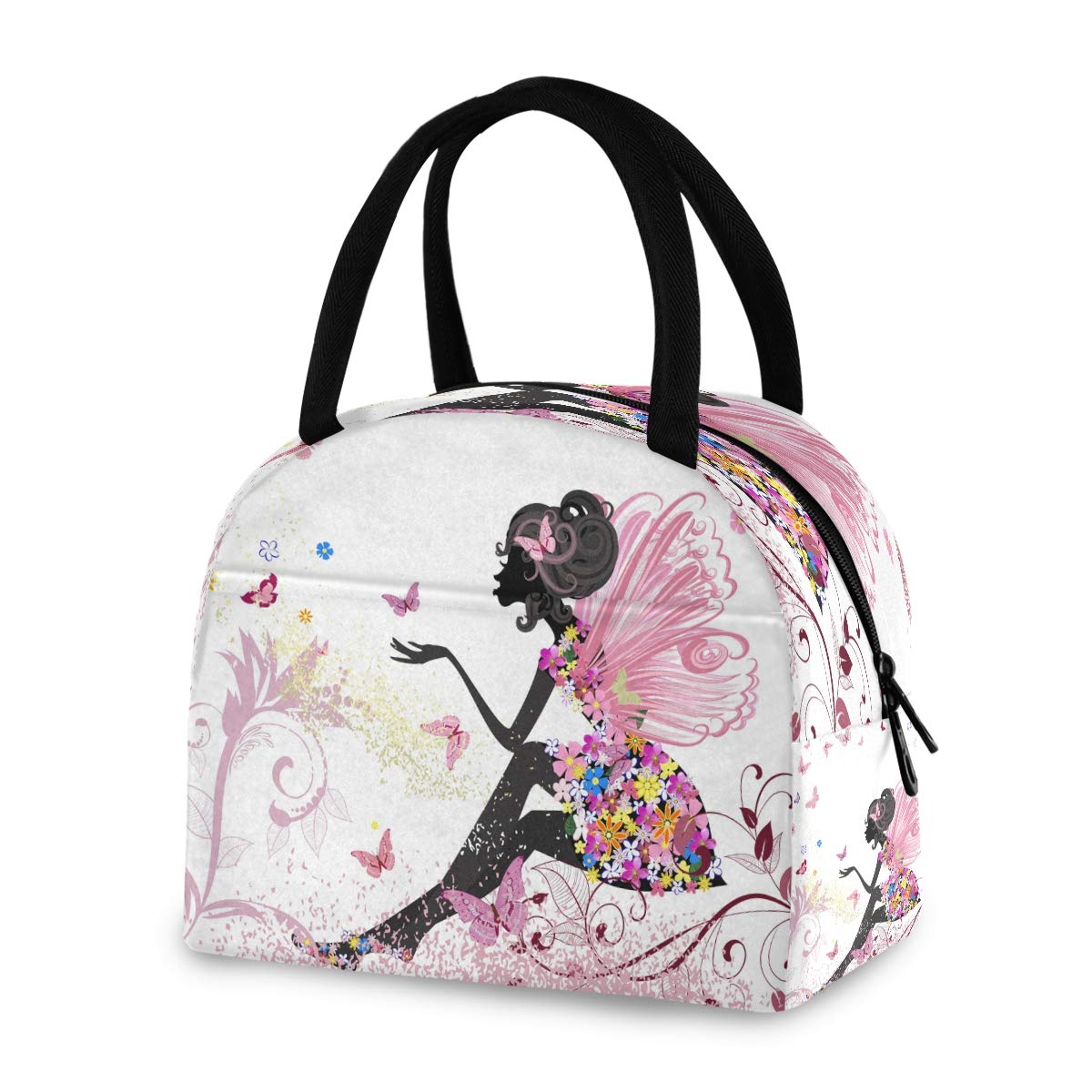 Blueangle Butterfly Girl Lunch Bags for Women,Cute Lunch Box Insulated Cooler Totes with Leakproof Lining