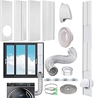 Vista 10 de Kit de ventilación para ventana de secadora Estoder para conductos de 4 pulgadas, kit de ventilación para ventana de secadora 17-61" ajustable