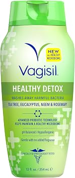 Vagisil Healthy Detox Intimate Wash for Women, Gynaecologist Tested, Hypoallergenic and pH balanced, Plant-Based Ingredients, 354 ml
