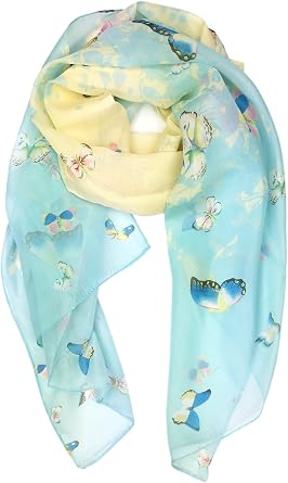 YOUR SMILE Ladies/Womens Lightweight Floral Print/Solid Color mixture Shawl Scarf For Spring Summer season