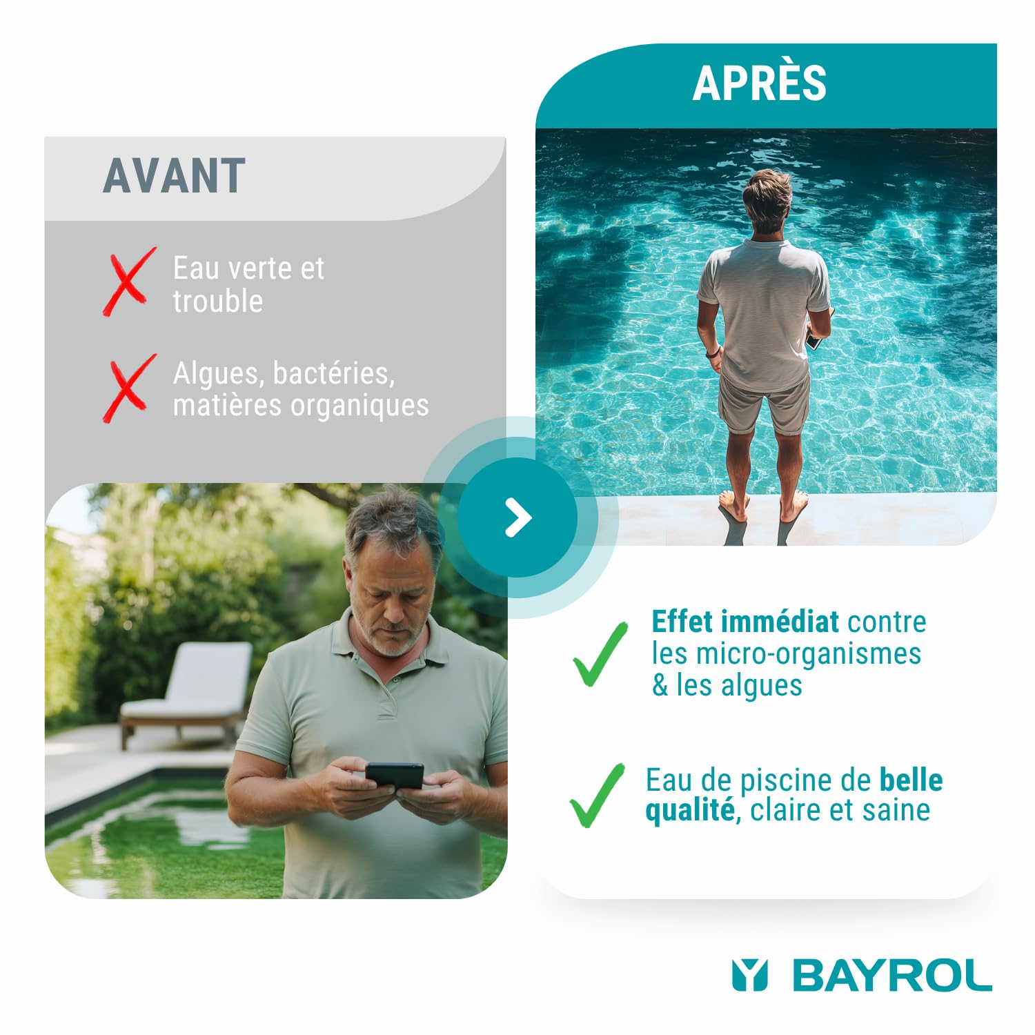 BAYROL Chloriklar® 5 kg - Chlore Choc Pastilles 20g - Désinfection Rapide Eau Verte et Trouble - Dissolution Express - Dosage Facile