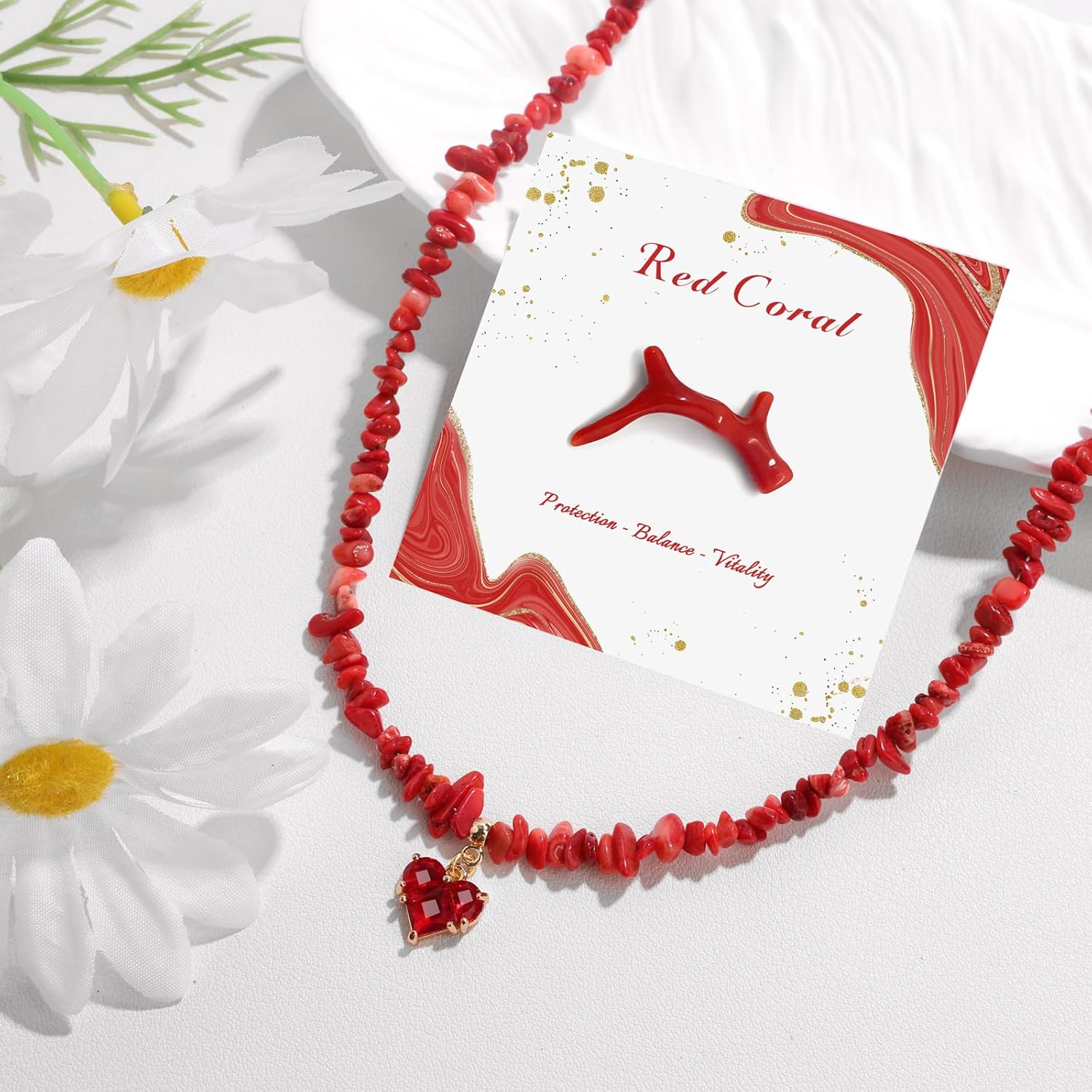 GolbalJew Healing Crystal Beaded Necklace Stone Chips Beads Heart Pendant Choker Necklaces for Women Gemstone Jewelry Gifts - Image 4