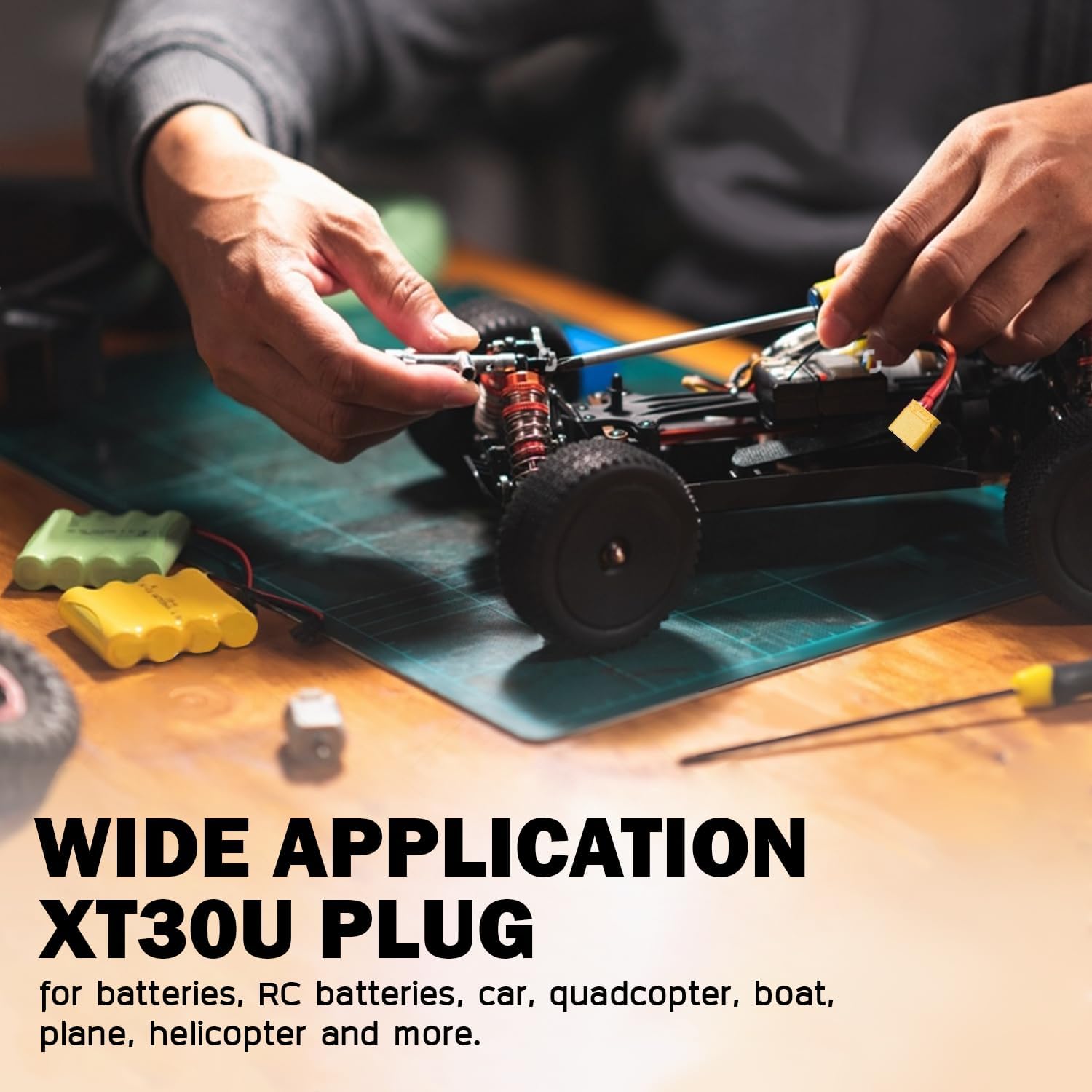 MADCATZ 50 Pairs XT30 Connectors with Heat Shrink Tubing - Male & Female Compatible for RC Drones, FPV, ESC, Battery Connections (100 Pcs)