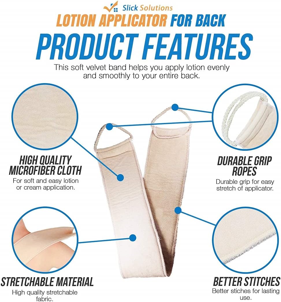 Slick- Lotion Applicator for Your Back - Easy Application of Lotions and Creams - Smooth and Even Application to Entire Back - Sunscreen Applicator for Back : Health & Household