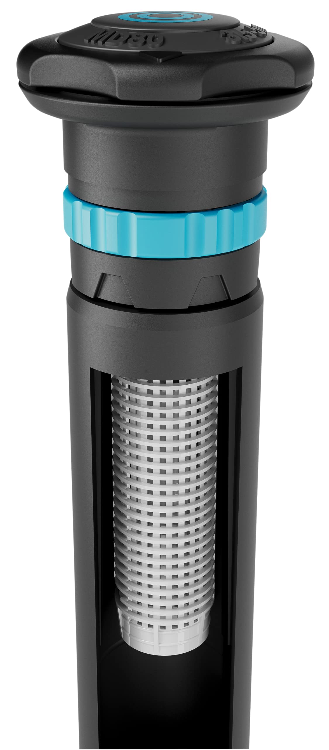 Gardena Sistema aspersores emergentes MD80: Sistema de riego emergente para céspedes medianos de hasta 80 m², Alcance de 3,5-5 m, con Boquilla giratoria, Rosca Interior de 1/2 pulg. (8232-20)