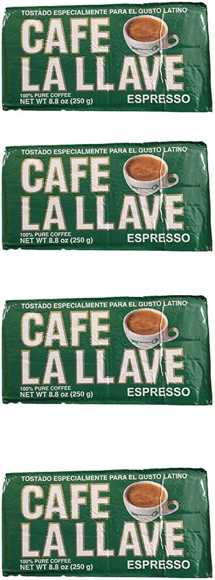 Cafe La Llave Ground Espresso Coffee (8.8oz) (4 Pack