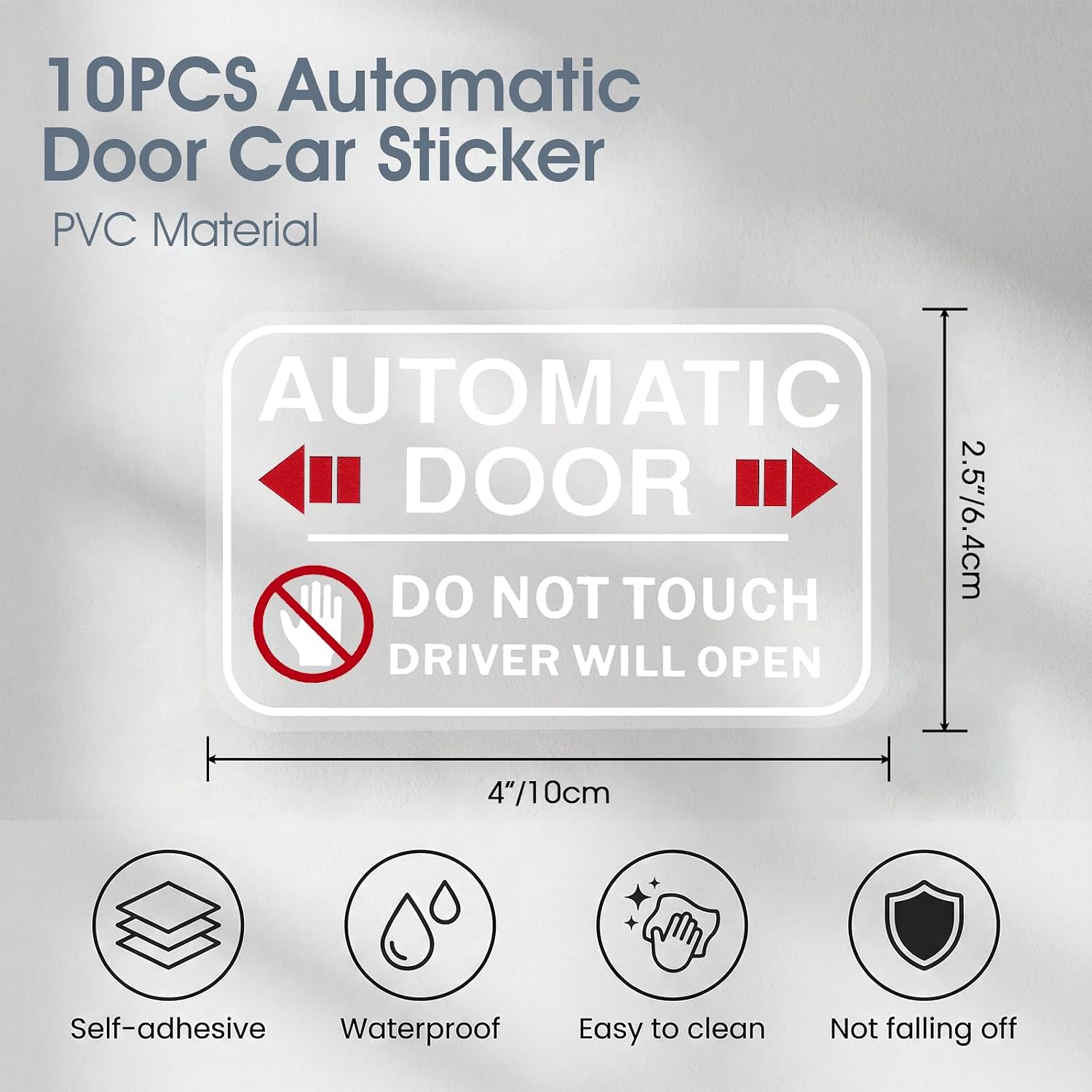10 PCS Automatic Door Alert Stickers for Taxi Truck Rideshare image 2