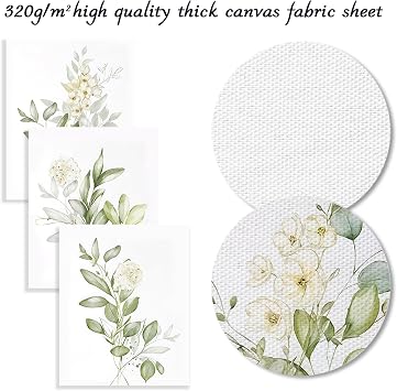 Dazzlewall 4 Pcs ألوان مائية نباتية زهرة الفن المطبوعات، حكيم النباتات الخضراء جدار الفن الديكور، أوراق الحد الأدنى صورة لغرفة النوم حمام ديكور 8 x10 في غير مؤطرة