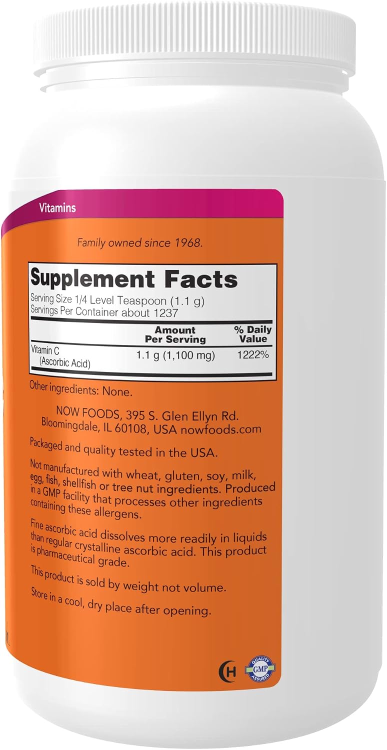 NOW Supplements, Vitamin C Crystals (Ascorbic Acid), Antioxidant Protection*, 3-Pound