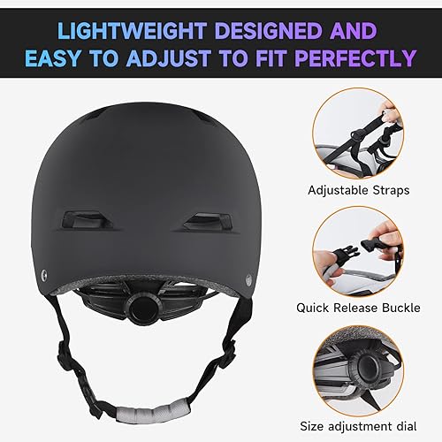 Miniatura 4 de Findway Skateboard Bike Helmet - Bicycle Helmet for Kids Youth & Adults Suitable for Commuter,Skate, Scooter, Longboard & Incline Skating