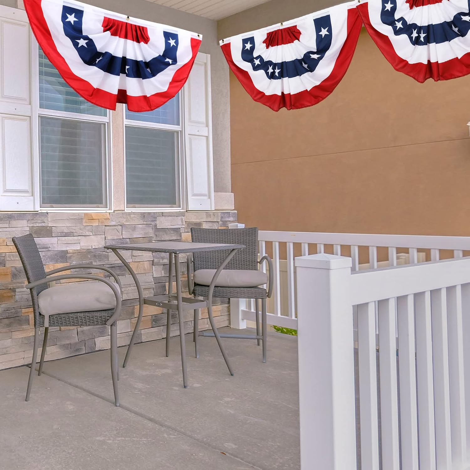 Tatuo 250th Anniversary Pleated Fan Flags, 4th of July Patriotic Decorations American USA Bunting Flag Stars and Stripes Banner for Independence Day Memorial Day(10 Pieces,1.5 x 3 feet)
