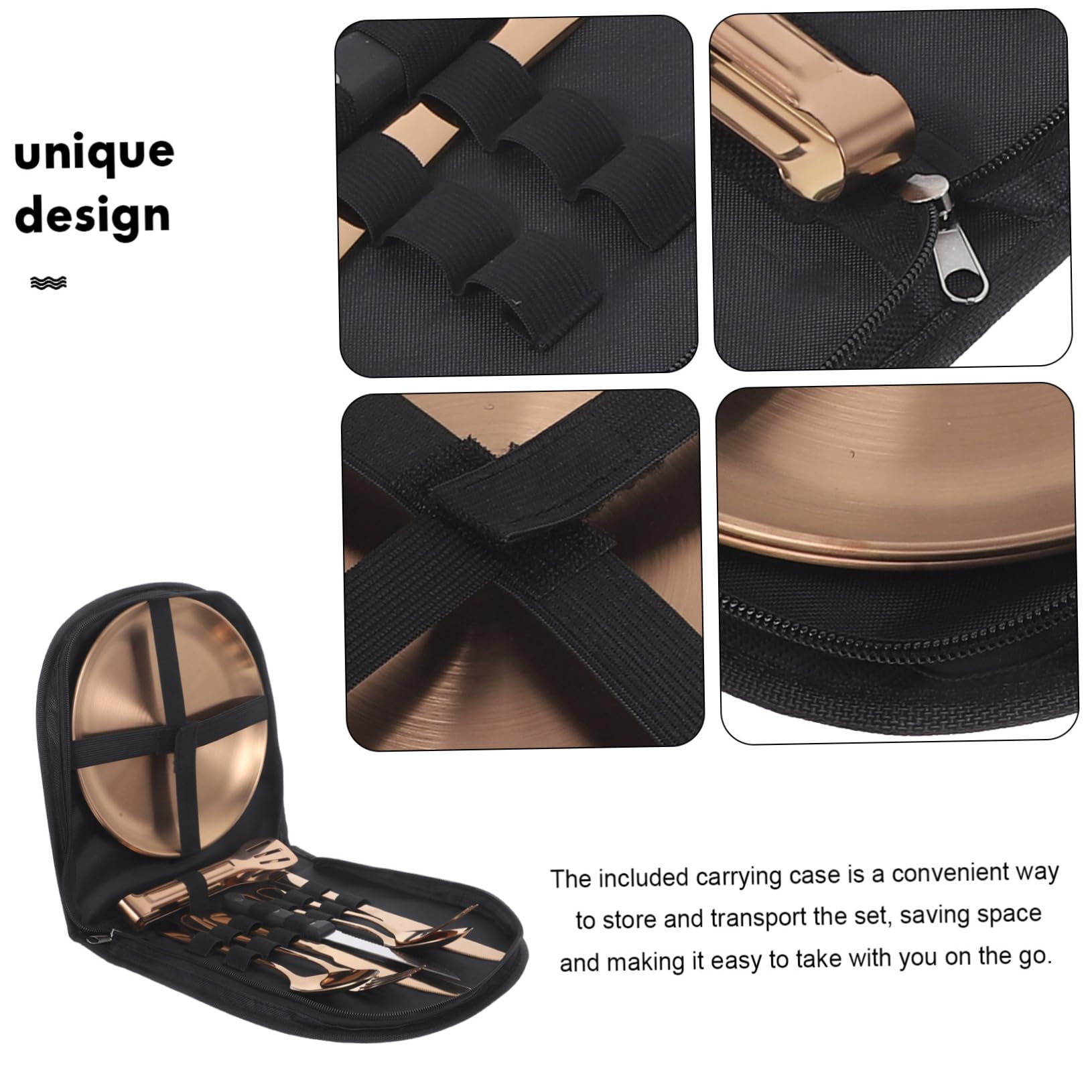 Edelstahl Camping Utensil Mit Fall Für Reisen Picknicks Und Outdoor-aktivitäten Wiederverwendbares Besteck Robustem Material