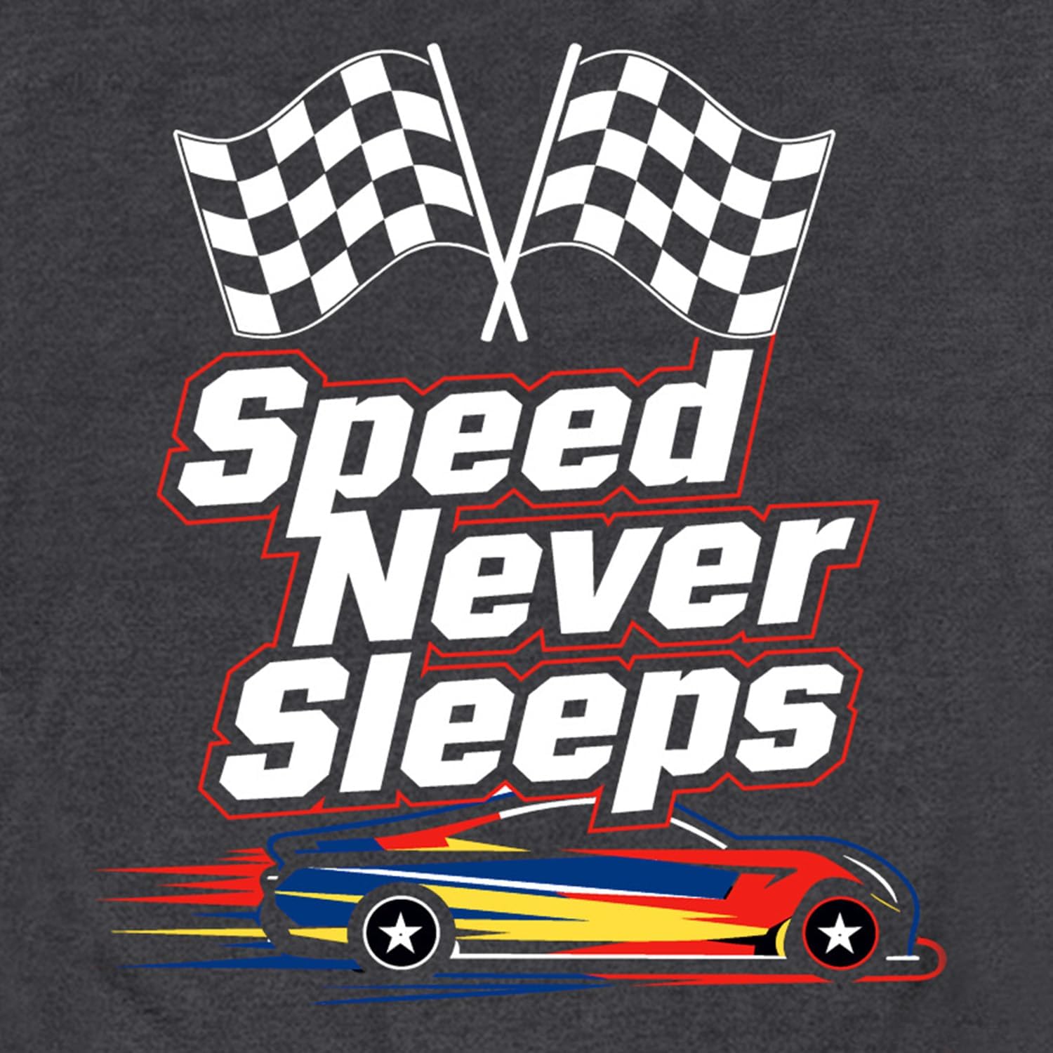 Womens Racing Shirts Speed Never Sleeps Race Car T-Shirt Retro Checkered Flag Tee Tops - Image 6