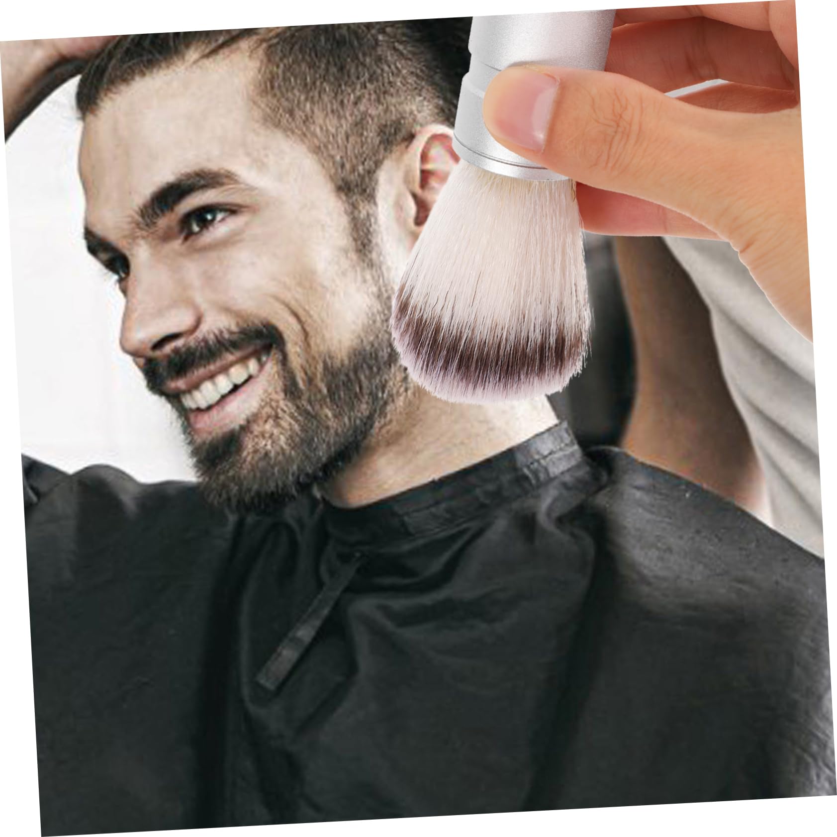 IWOWHERO Men's Beard Shaving Brush Nylon Zinc Alloy Face Cleaner Shaving Brush for Men Gentle Exfoliating Tool