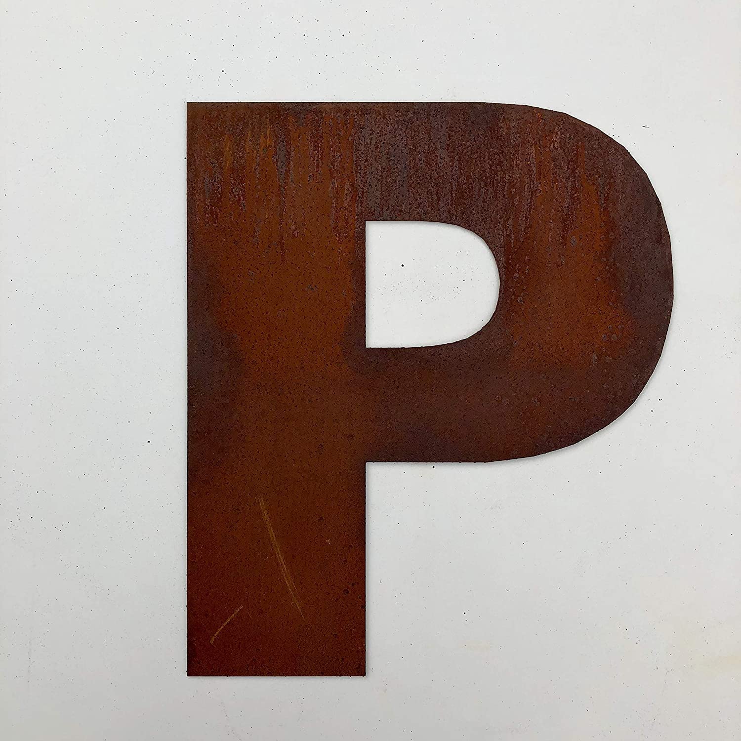 Rustic Metal Letter P 12” Tall – Bold Rusty Sign Vintage Home And Garden Decor
