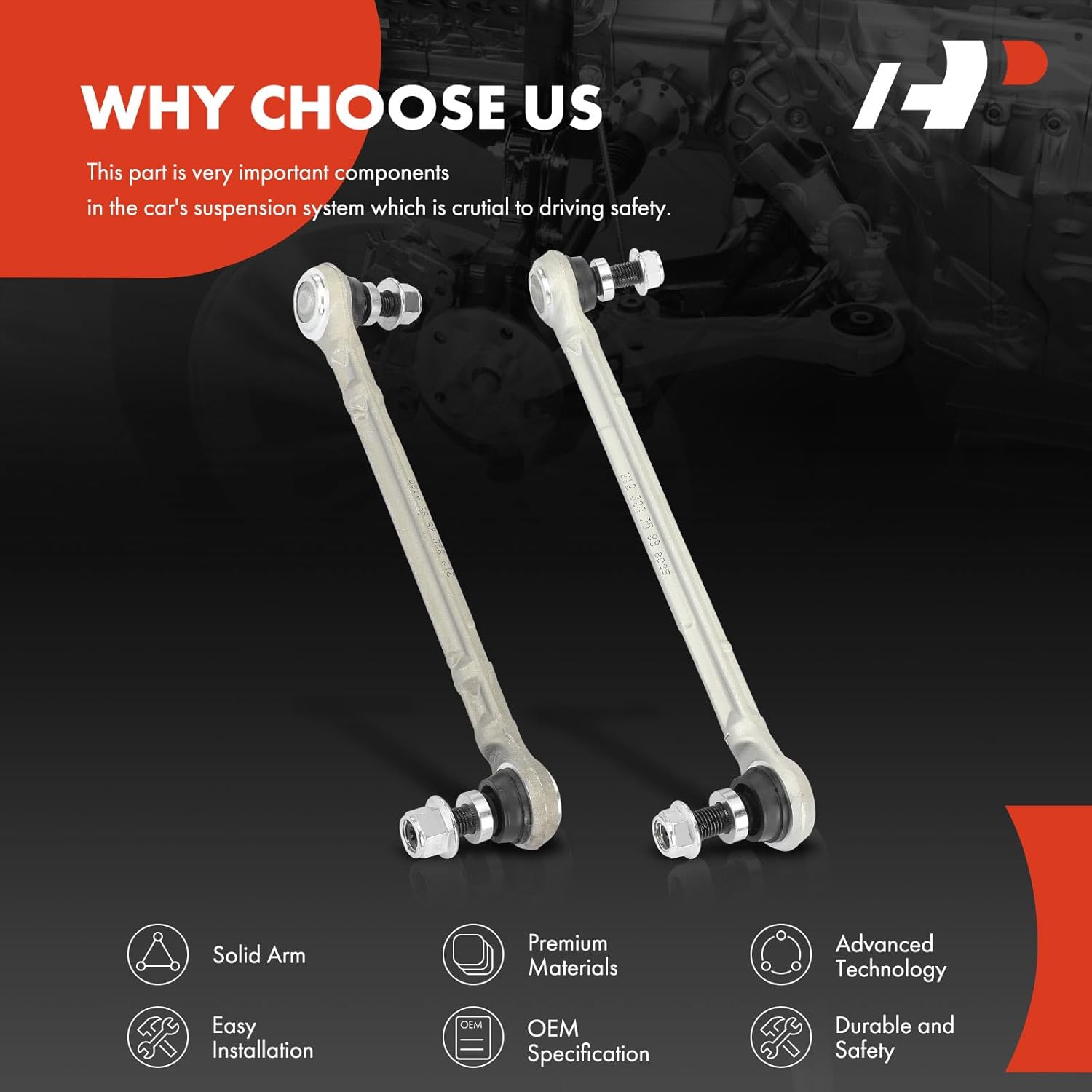 A-Premium 2 x Front Sway Bar Links Stabilizer Bar Links, Compatible with Mercedes-Benz - 2010-2018 - E250, E300, E350, E400, E550, E63 AMG S & CLS400, CLS550, CLS63 AMG S