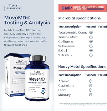 1MD Nutrition MoveMD - Health Supplement for Joint Discomfort & Support - Our Collagen Pills are Skillfully Formulated for Women & Men w/Hyaluronic Acid & Astaxanthin