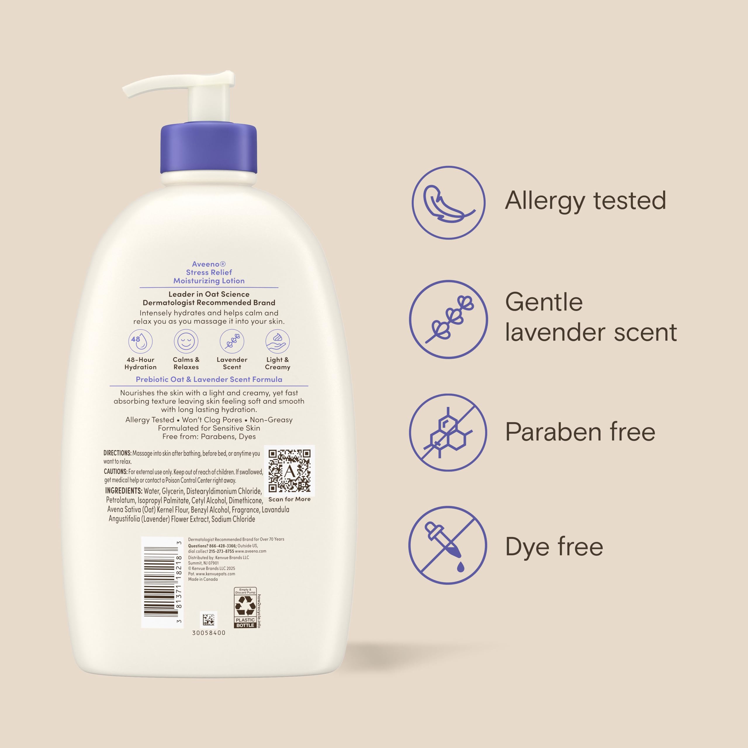 Aveeno Stress Relief Lavanta Kokulu Vücut Şampuanı 975ML