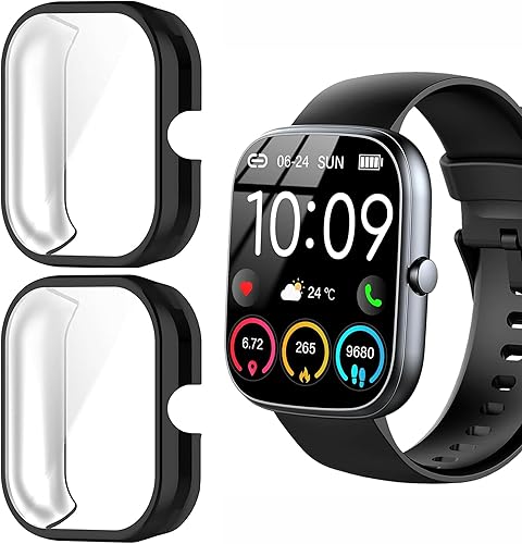 Miniatura 5 de Lamshaw - Funda protectora suave y delgada de TPU compatible con Uaue T60, Dyurwa T60, Matast T60-1.91 pulgadas (negro+transparente)