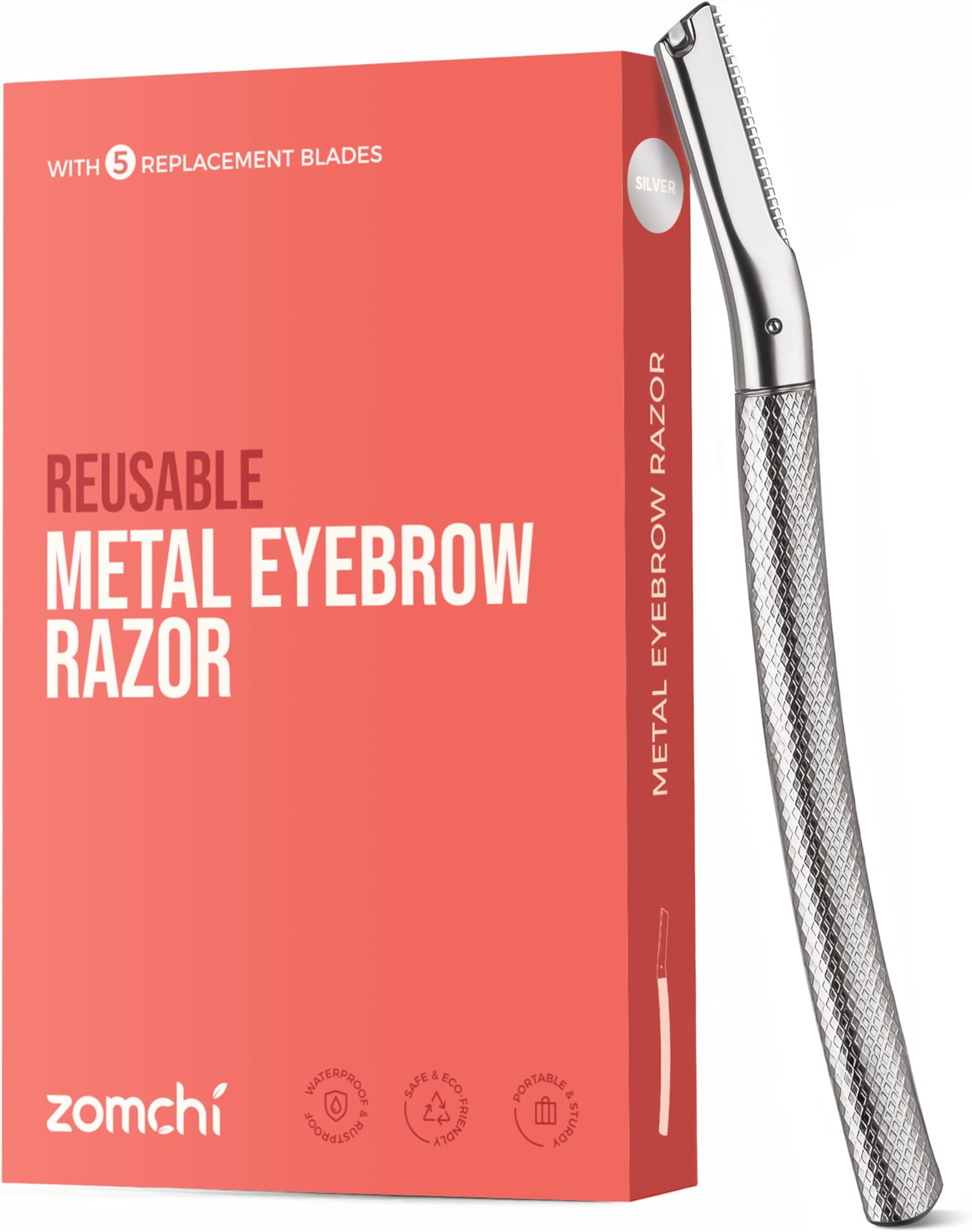 ZOMCHI Dermaplaning Tool for Face, Eyebrow Trimmer Shaper with Precision Cover,Silver