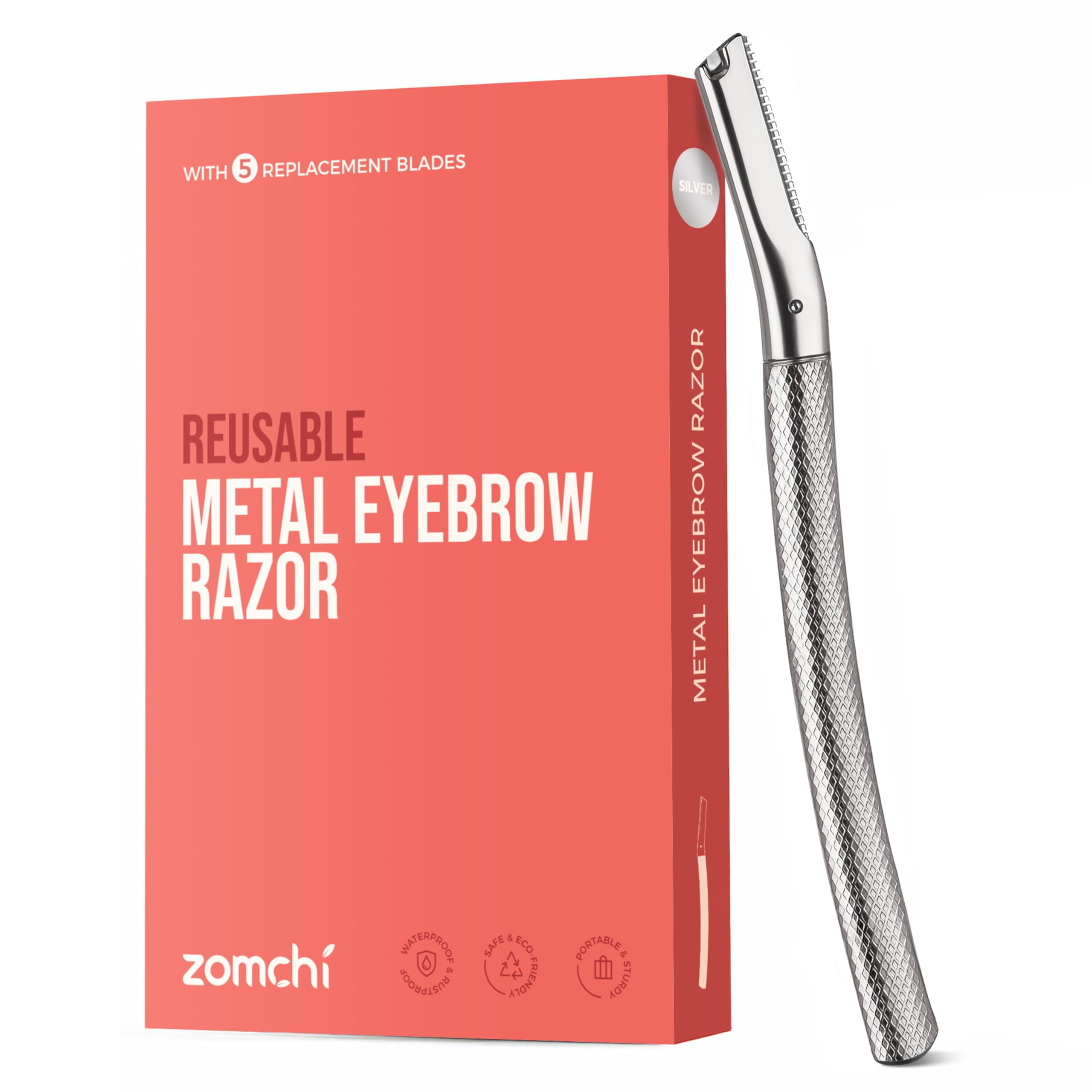 ZOMCHI Dermaplaning Tool for Face, Eyebrow Trimmer Shaper with Precision Cover,Silver