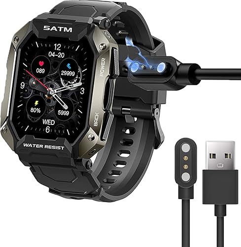 Compatible con AMAZTIM C20 Smartwatch Charger, cargador de repuesto de cable de carga USB magnético compatible con Kospet Tank M1 ProTANK T1 ProC20