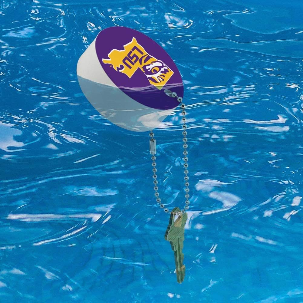 Graphics and More LSU Tiger State Mark Floating Keychain Round Foam Fishing Boat Buoy Key Float : Clothing, Shoes & Jewelry