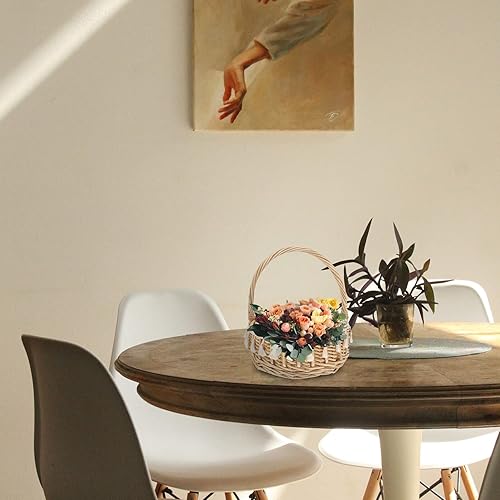 Miniatura 8 de Cabilock 3 piezas de flores de sauce decoración de ratán pequeñas cestas de madera cesta de huevo de Pascua cesta de mimbre hecha a mano maceta