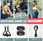 Polygon Resistance Bands Set, Exercise Tubes with Handles, Door Anchor and Ankle Straps - Stackable Up to 150 lbs - Workout Bands for Resistance Training, Physical Therapy, Home Workouts (12PC)