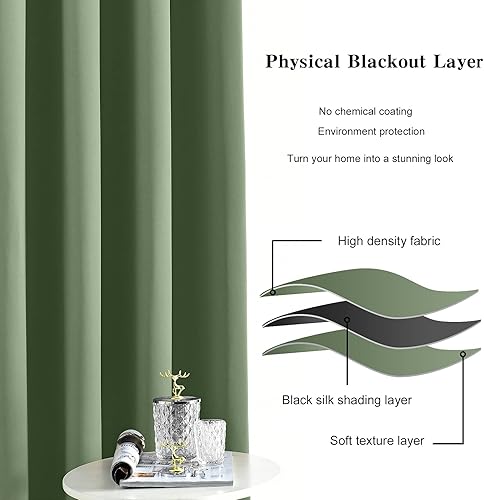 Miniatura 62 de Cortinas Opacas para Dormitorio con Aislamiento Térmico de Ojales Sólidos para Ventana Extra Anchas para Puerta Corredera, Juego de 2 Paneles de