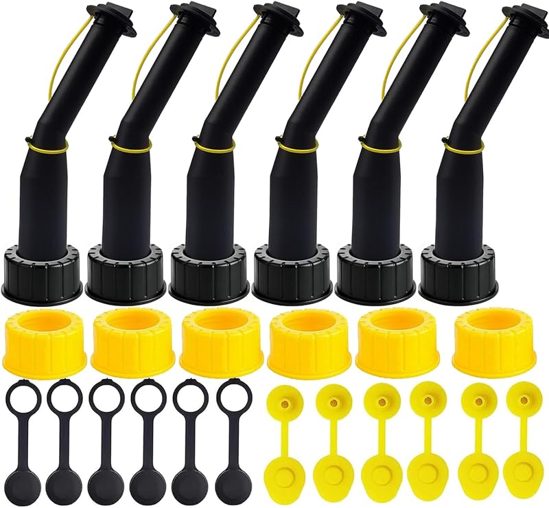 Kit de reposição de bico para galão de combustível Deelink RT009 com tampas, juntas, filtro e broca, preto, 6 peças