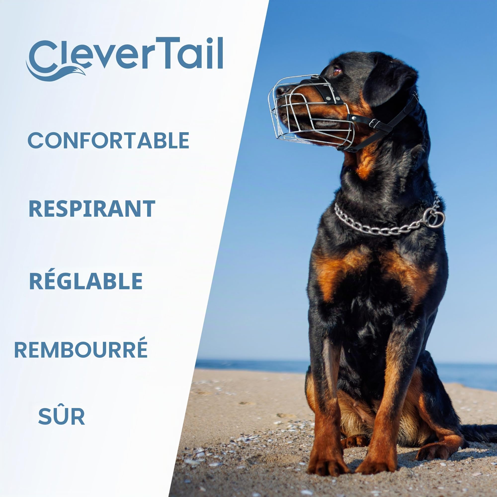 Muselière robuste en métal pour chiens de grande taille – Muselière Corso, Mastiff, Labrador, Bulldog, Alabai – Panier anti-aboiements et morsures