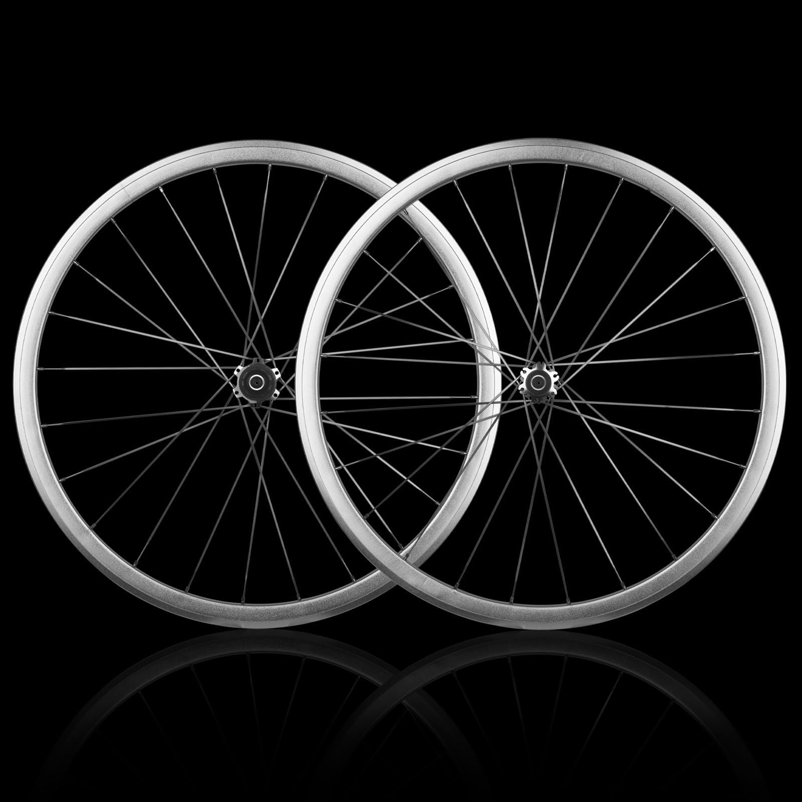 Retro srebrny zestaw kół do roweru szosowego ze stopu aluminium 700C 20 szprych piasta hamulca 30/40/50 mm wysoka rama V/C hamulec tarczowy do rowerów szosowych